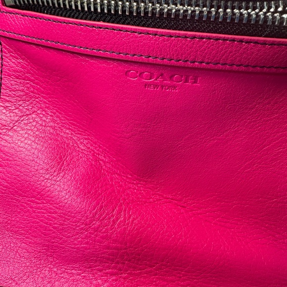 Coach legacy color block leather pink blue navy brown tassels shoulder bag - Picture 10 of 16